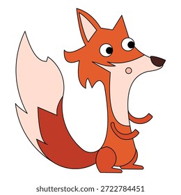 Lindo zorro animal sentado Ilustración vectorial