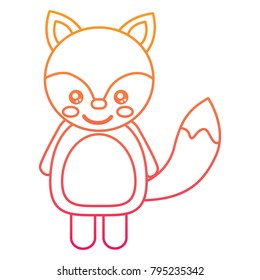 cute fox animal standing cartoon wildlife