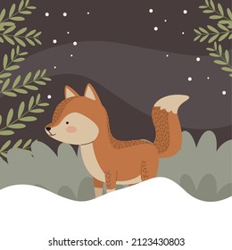 cute fox animal woodland character
