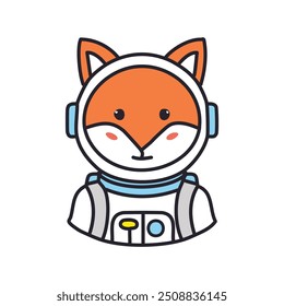 Cute fox astronaut cartoon character. A charming cartoon fox wearing an astronaut suit, implying that even animals can reach for the stars and achieve their dreams.