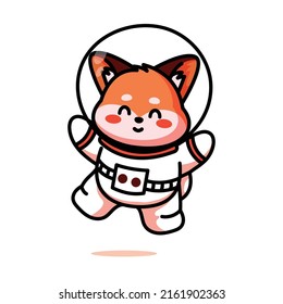 cute fox astronaut vector template