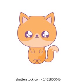 cute fox baby animal kawaii style