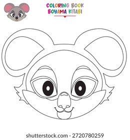 A cute fox. Black and white vector illustration for coloring book.