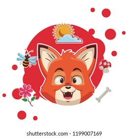 Cute fox cartoon