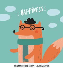 Cute fox cartoon