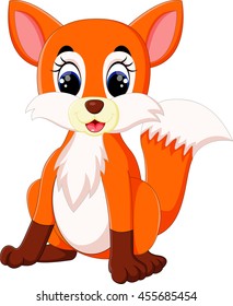 Cute Fox Cartoon Stock Illustration 455691415