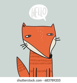 Cute fox cartoon