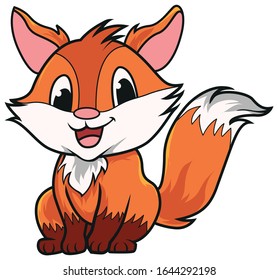 Cute Fox Cartoon Animal Illustration