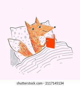 Cute fox cartoon character icon hand drawing vector illustration.