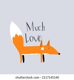 Cute fox cartoon character icon hand drawing vector illustration.