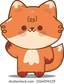 Cute Fox Cartoon Character Vector Illustration!  This charming design is perfect for adding a touch of fun and whimsy to your creative projects. 