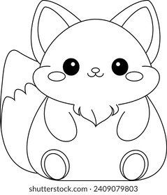 Cute Fox Cartoon Coloring Page