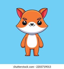 Cute Fox Cartoon Doodle Art Hand Drawn Concept Vector Kawaii Icon Illustration