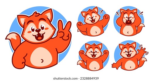 cute fox cartoon expression sticker