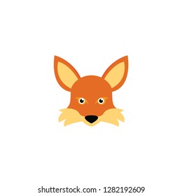 cute fox cartoon face vector