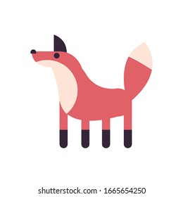 Cute fox cartoon fill style icon design, Animal zoo life nature character childhood and adorable theme Vector illustration