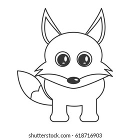 cute fox cartoon icon