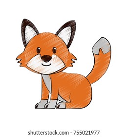 Cute fox cartoon icon vector illustration graphic design