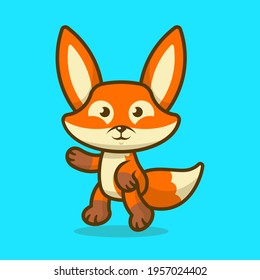 Cute fox cartoon illustration free vector