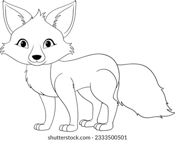 Cute fox cartoon isolated illustration