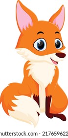 Cute-Fuchs-Cartoon einzeln auf weißem Hintergrund