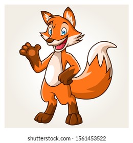 A cute fox cartoon mascot.