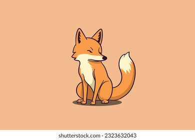 Cute fox cartoon minmal vector