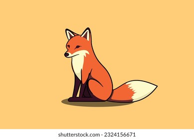 Cute fox cartoon minmal vector