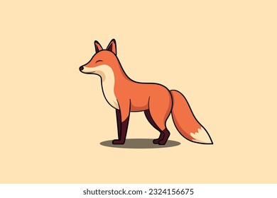 Cute fox cartoon minmal vector