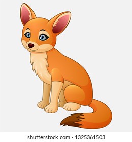 Cute fox cartoon sitting 
