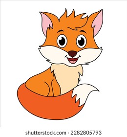Cute Fox Cartoon Sitting