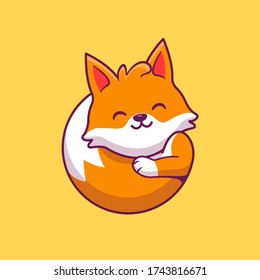 Cute Fox Cartoon Vector Icon Illustration. Animal Icon Concept Isolated Premium Vector. Flat Cartoon Style 