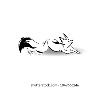 cute fox cartoon Vector illustration. animal character symbol. emblem isolated on white background, mascot logo, poster for nursery, children book, sleeping, sitting