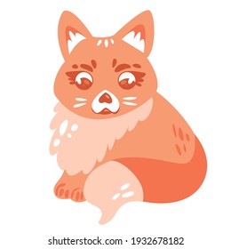 Cute fox Cartoon Vektorgrafik. Kleiner Fuchs-Charakter, bunter Zeichnung