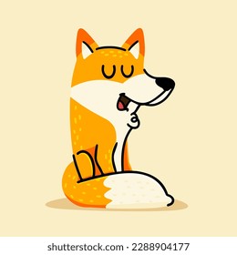 Cute Fox cartoon. vector cartoon illustration