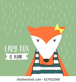 Cute Fox Cartoon Vector Illustration
