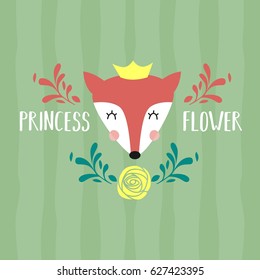 Cute Fox Cartoon Vector Illustration