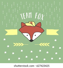 Cute Fox Cartoon Vector Illustration