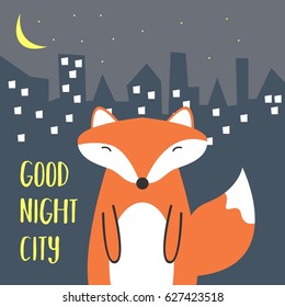 Cute Fox Cartoon Vector Illustration