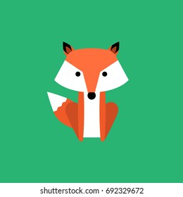 Cute fox cartoon. Vector illustration