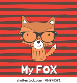 cute fox cartoon vector illustration