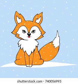 Cute fox cartoon.Vector fox. Fox vector illustration
