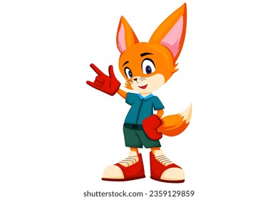 Cute Fox Character Design Illustration