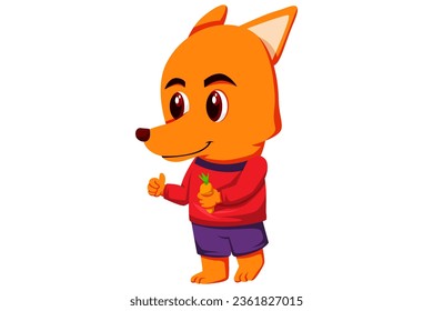 Cute Fox Character Design Illustration