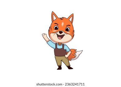 Cute Fox Character Design Illustration