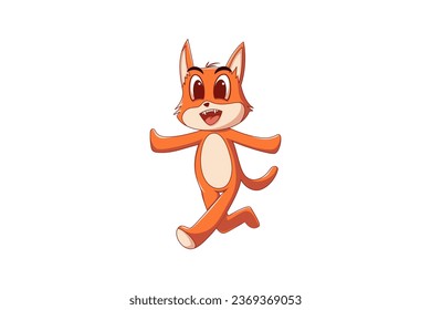 Cute Fox Character Design Illustration