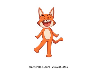 Cute Fox Character Design Illustration