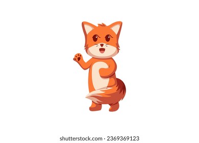 Cute Fox Character Design Illustration
