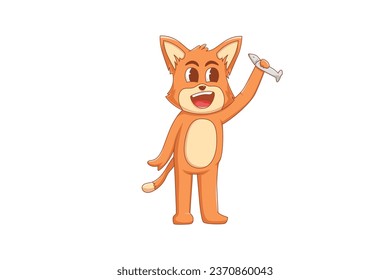 Cute Fox Character Design Illustration