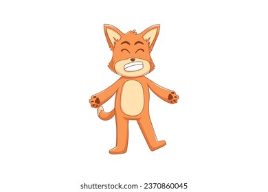 Cute Fox Character Design Illustration